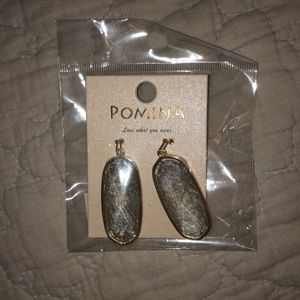 Silver, sparkly stone earrings